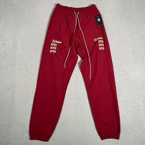 Darc Sport Pants Mens Medium Maroon Civil Regime Symbols Cropped Track Jogger